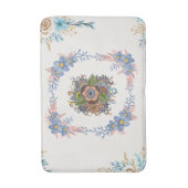 Gentle Calm - Soft Blue Watercolor Floral Art バスマット (正面縦)