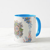 Gentle Calm – Soft Teal Watercolor Floral Art マグカップ (正面右)