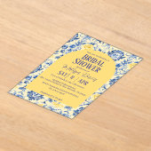 Gentle Chinoiserie Bridal Shower Invitation アクリル招待状 (レイダウン)