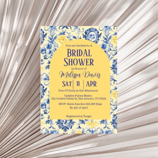 Gentle Chinoiserie Bridal Shower Invitation  招待状