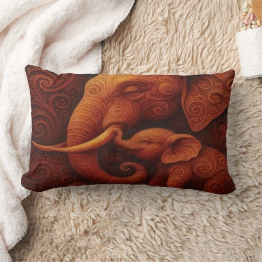 Gentle Elephants ランバークッション (ブランケット)