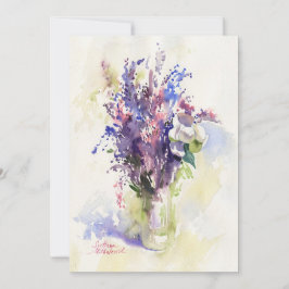 Gentle Floral Composition – Hand-Painted 招待状