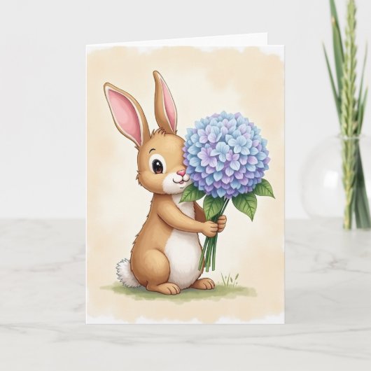 Gentle Furry Friend Flower Card カード (正面)