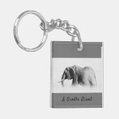 Gentle Giant Elephantの高鍵写真(文字付き) キーホルダー (正面左)