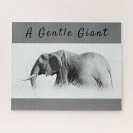 Gentle Giant Elephantの高鍵写真(文字付き) ジグソーパズル