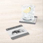 Gentle Giant Elephantの高鍵写真(文字付き) スクエアペーパーコースター (インサイチュ)