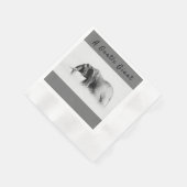 Gentle Giant Elephantの高鍵写真(文字付き) 縁ありカクテルナプキン (角)