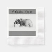 Gentle Giant Elephantの高鍵写真(文字付き) 縁ありカクテルナプキン (正面)