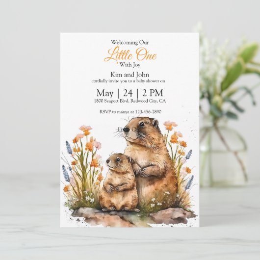 Gentle Groundhogs in a Spring Meadow 招待状 (スタンド正面)