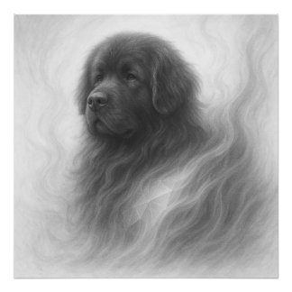 Gentle Guardian – Newfoundland Dog Portrait フォトプリント