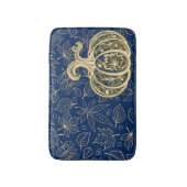 Gentle Harvest Pumpkin- Indigo Bath Mat バスマット (正面縦)