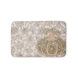 Gentle Harvest Pumpkin- Warm Peach Bath Mat バスマット