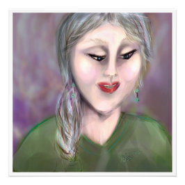 Gentle Knowing Modern Feminine Portrait Wall Art フォトプリント