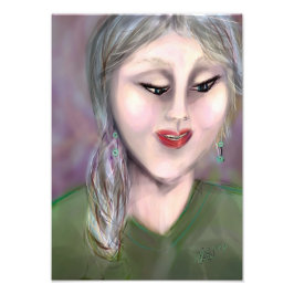 Gentle Knowing Modern Feminine Portrait Wall Art フォトプリント