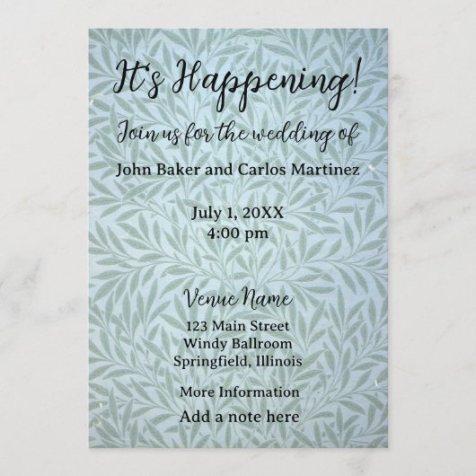 Gentle Leaves Wedding Invitation 招待状 (正面)