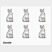 Gentle Minimal Rabbit Illustration スクエアシール (シート)