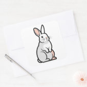 Gentle Minimal Rabbit Illustration スクエアシール (封筒)