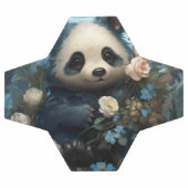 Gentle Panda Bear Among Jungle Roses サッカーボール (フラット)