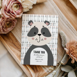 Gentle Panda Woodland Thank You Baby Shower サンキューカード