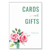 Gentle Pink Watercolor Roses テーブルナンバー (裏面)