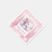 Gentle Pinkmas Christmas Scene Napkins Kids Winter スタンダードカクテルナプキン (角)