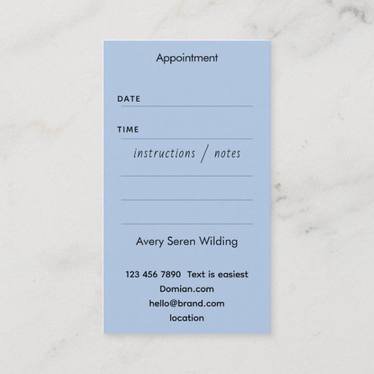 Gentle Radiance | Tree of Life B&B 予約カード (裏面)