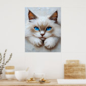 Gentle Ragdoll Cat – Painterly Pastel Composition ポスター (キッチン)