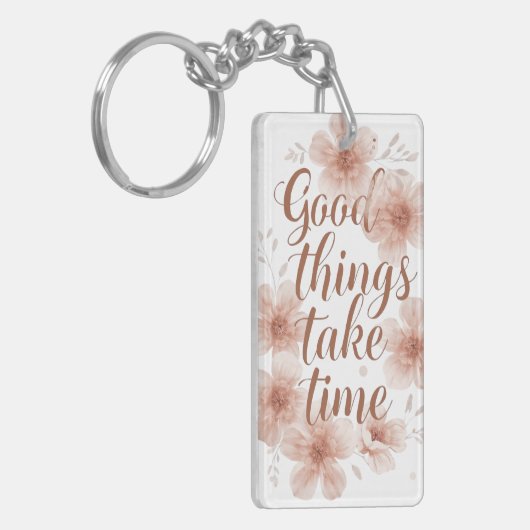 Gentle Reminder with Soft Florals キーホルダー (正面左)