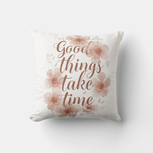 Gentle Reminder with Soft Florals クッション (正面)