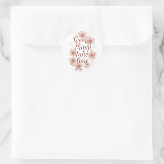 Gentle Reminder with Soft Florals ラウンドシール (バッグ)