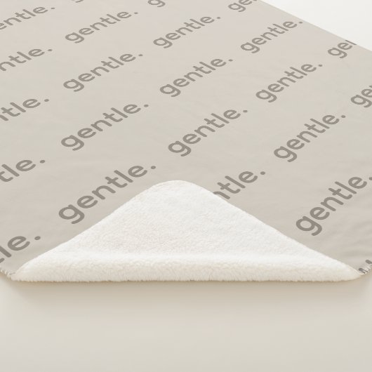 Gentle Repeated Word Pattern Cozy, Calm & Soft  シェルパブランケット (3/4)