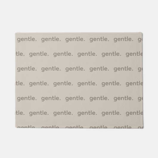 Gentle Repeated Word Pattern Cozy, Calm & Soft ドアマット (正面)