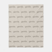 Gentle Repeated Word Pattern Cozy, Calm & Soft  フリースブランケット (正面)