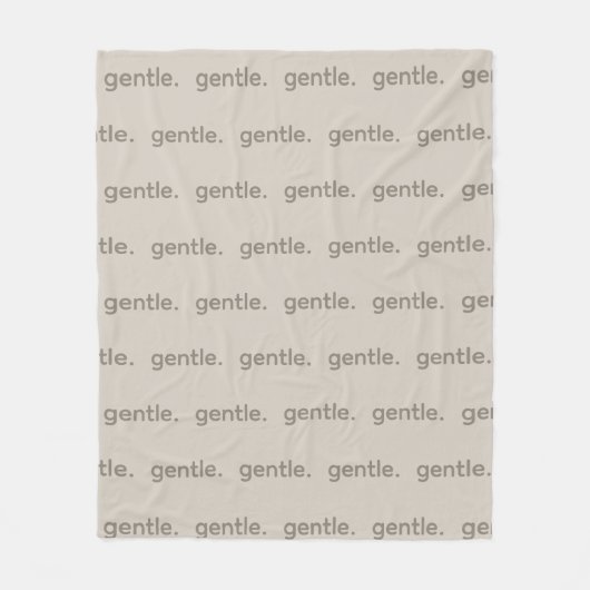 Gentle Repeated Word Pattern Cozy, Calm & Soft  フリースブランケット (正面)