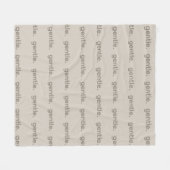 Gentle Repeated Word Pattern Cozy, Calm & Soft  フリースブランケット (正面(横))