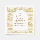Gentle Safari Animals  Baby Shower スタンダードカクテルナプキン (正面)