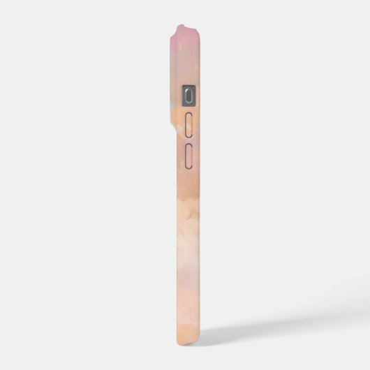 gentle sky, abstract cloud art, pastel sky design, iPhoneケース (左側面)