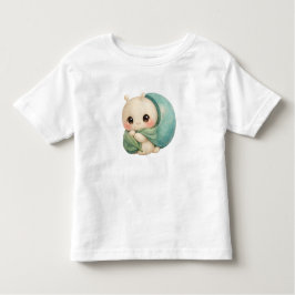 Gentle Snail with Moon Shell – Kawaii Watercolor T トドラーTシャツ