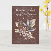 Gentle Snowfall Florals Winter Card カード (黄色い花)