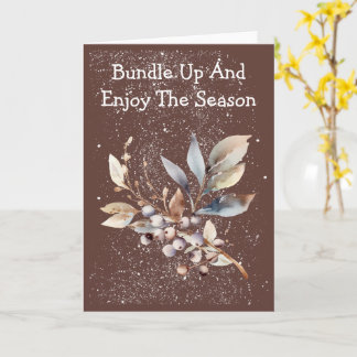 Gentle Snowfall Florals Winter Card カード