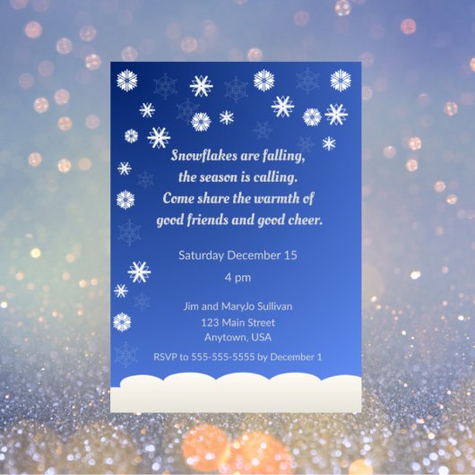 Gentle Snowflake Holiday Party 招待状