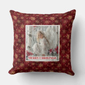 Gentle Vintage Angel Red Gold Christmas Gift  クッション (正面)