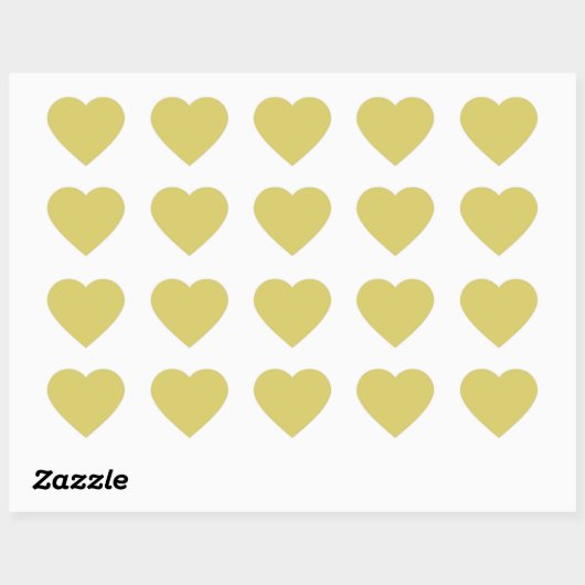 Gentle Warm Yellow Cute Heart Sticker ハートシール (シート)