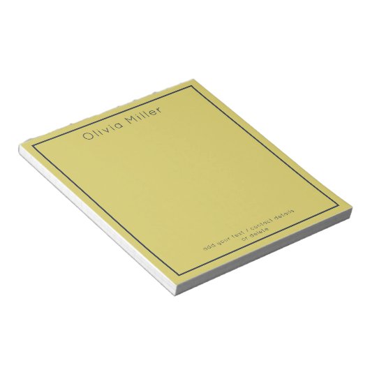 Gentle Warm Yellow Minimalist Notepad ノートパッド (アングル)