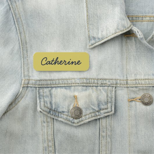 Gentle Warm Yellow Simple Cute Name Tag 名札 (インサイチュ)
