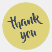 Gentle Warm Yellow Thank You Classic Round Sticker ラウンドシール (正面)