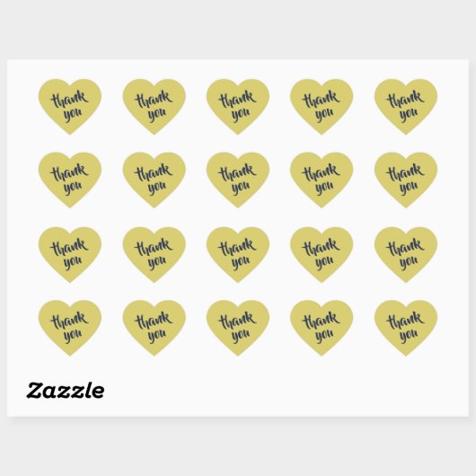 Gentle Warm Yellow Thank You Heart Sticker ハートシール (シート)
