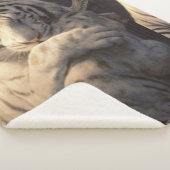 Gentle White Tiger Sherpa Blanket – Comfort & Calm シェルパブランケット (3/4)