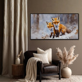 Gentle Winter Foxes Print | Samsung Frame TV アート ポスター