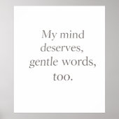 Gentle Words Self-Care Quote  ポスター (正面)